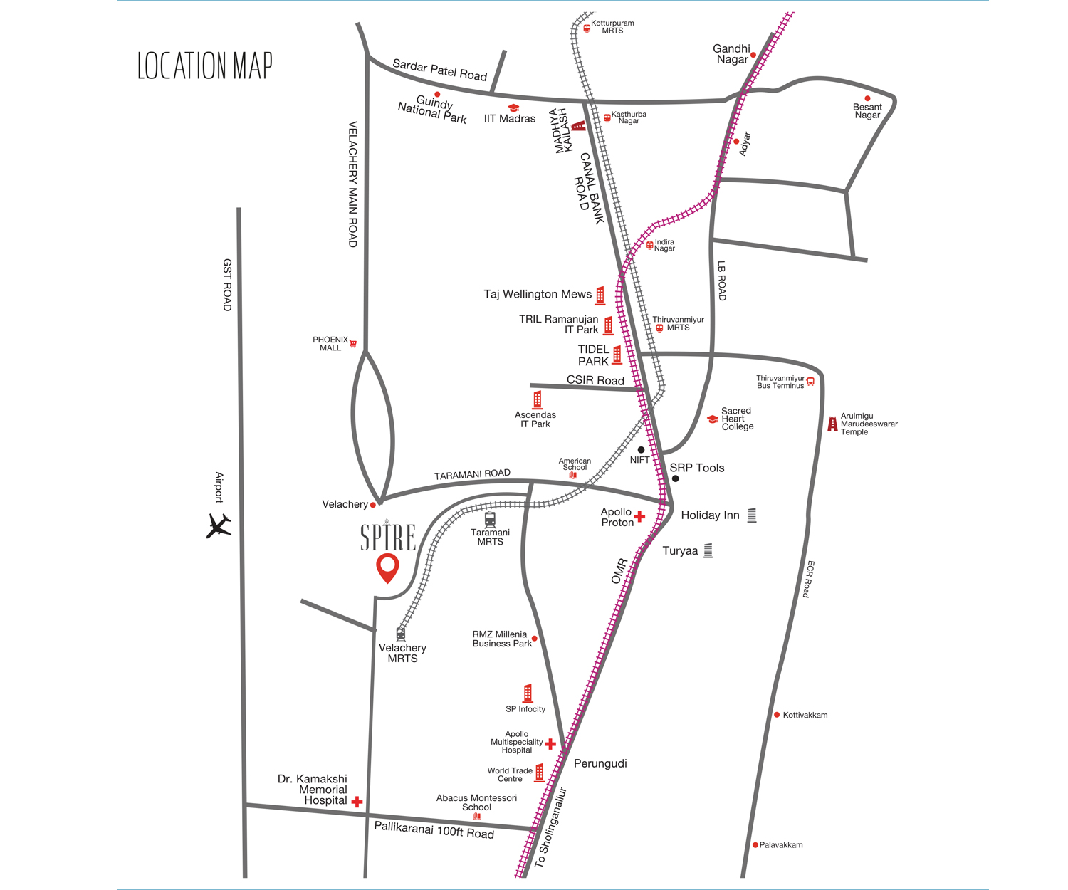 Spire Location Map